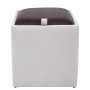 Taburet Box - imitatie piele alb/maro - 21894/15611 Taburet Box - imitatie piele alb/maro - 21894/15611