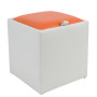 Taburet Box - imitatie piele alb/portocaliu - 21894/21895 Taburet Box - imitatie piele alb/portocaliu - 21894/21895