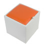 Taburet Box - imitatie piele alb/portocaliu - 21894/21895 Taburet Box - imitatie piele alb/portocaliu - 21894/21895