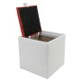 Taburet Box - imitatie piele alb/rosu - 21894/21900 Taburet Box - imitatie piele alb/rosu - 21894/21900