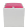Taburet Box - imitatie piele alb/roz - 21894/21896 Taburet Box - imitatie piele alb/roz - 21894/21896