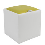 Taburet Box - imitatie piele alb/verde - 21894/21899