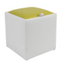 Taburet Box - imitatie piele alb/verde - 21894/21899 Taburet Box - imitatie piele alb/verde - 21894/21899