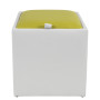 Taburet Box - imitatie piele alb/verde - 21894/21899 Taburet Box - imitatie piele alb/verde - 21894/21899
