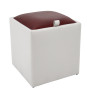 Taburet Box - imitatie piele alb/bordo - 21894/21902 Taburet Box - imitatie piele alb/bordo - 21894/21902