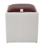 Taburet Box - imitatie piele alb/bordo - 21894/21902 Taburet Box - imitatie piele alb/bordo - 21894/21902