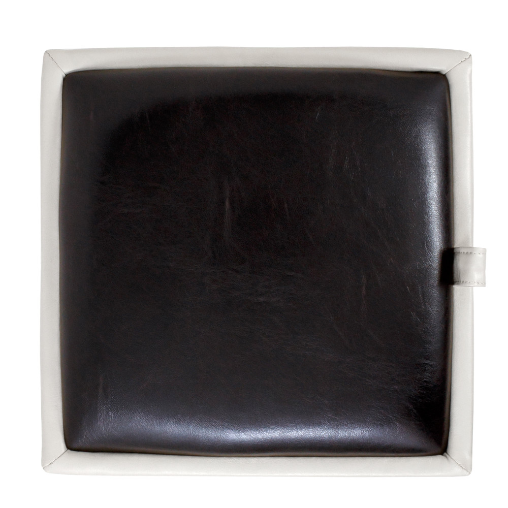 Taburet Box - imitatie piele alb/wenge - 21894/21835 Taburet Box - imitatie piele alb/wenge - 21894/21835
