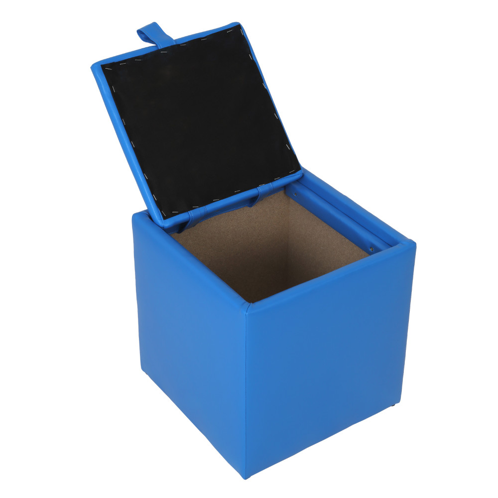 Taburet Box - imitatie piele albastru - 21898 Taburet Box - imitatie piele albastru - 21898