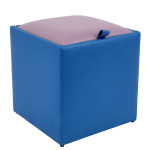 Taburet Box - imitatie piele albastru/mov - 21898/21897