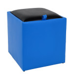 Taburet Box - imitatie piele albastru/negru - 21898/21901