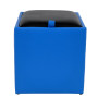 Taburet Box - imitatie piele albastru/negru - 21898/21901 Taburet Box - imitatie piele albastru/negru - 21898/21901