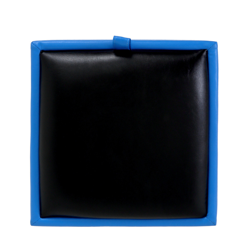 Taburet Box - imitatie piele albastru/negru - 21898/21901 Taburet Box - imitatie piele albastru/negru - 21898/21901