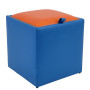 Taburet Box - imitatie piele albastru/portocaliu - 21898/21895 Taburet Box - imitatie piele albastru/portocaliu - 21898/21895