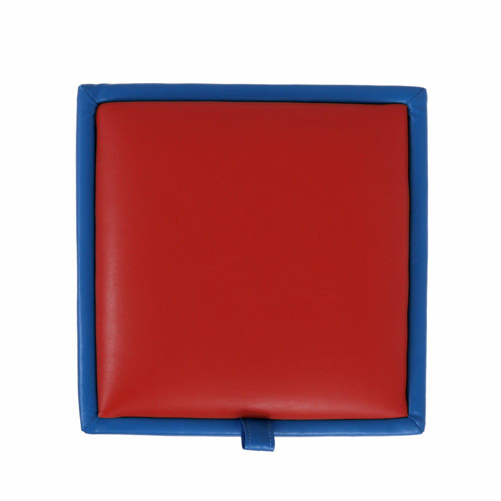 Taburet Box - imitatie piele albastru/rosu - 21898/21900 Taburet Box - imitatie piele albastru/rosu - 21898/21900