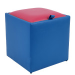Taburet Box - imitatie piele albastru/roz - 21898/21896