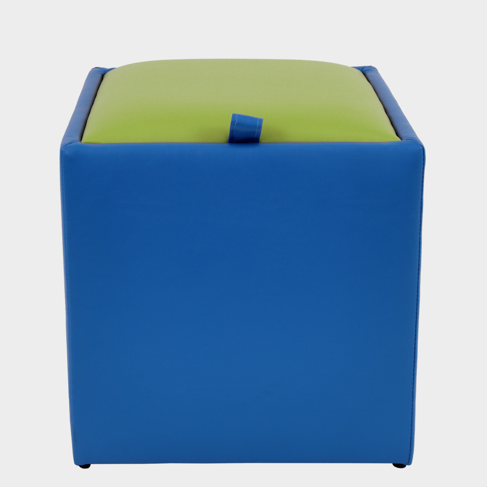 Taburet Box - imitatie piele albastru/verde - 21898/21899 Taburet Box - imitatie piele albastru/verde - 21898/21899