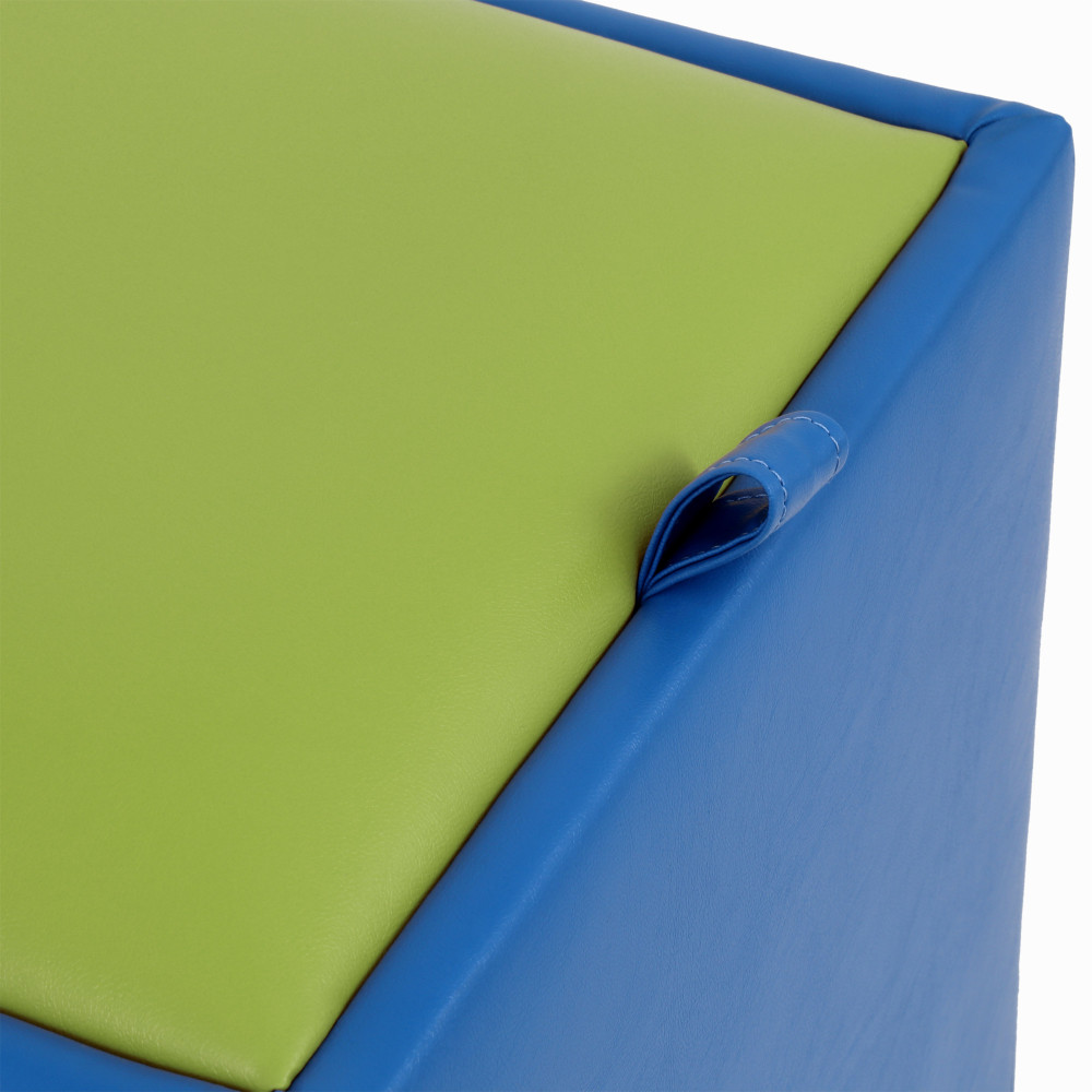 Taburet Box - imitatie piele albastru/verde - 21898/21899 Taburet Box - imitatie piele albastru/verde - 21898/21899