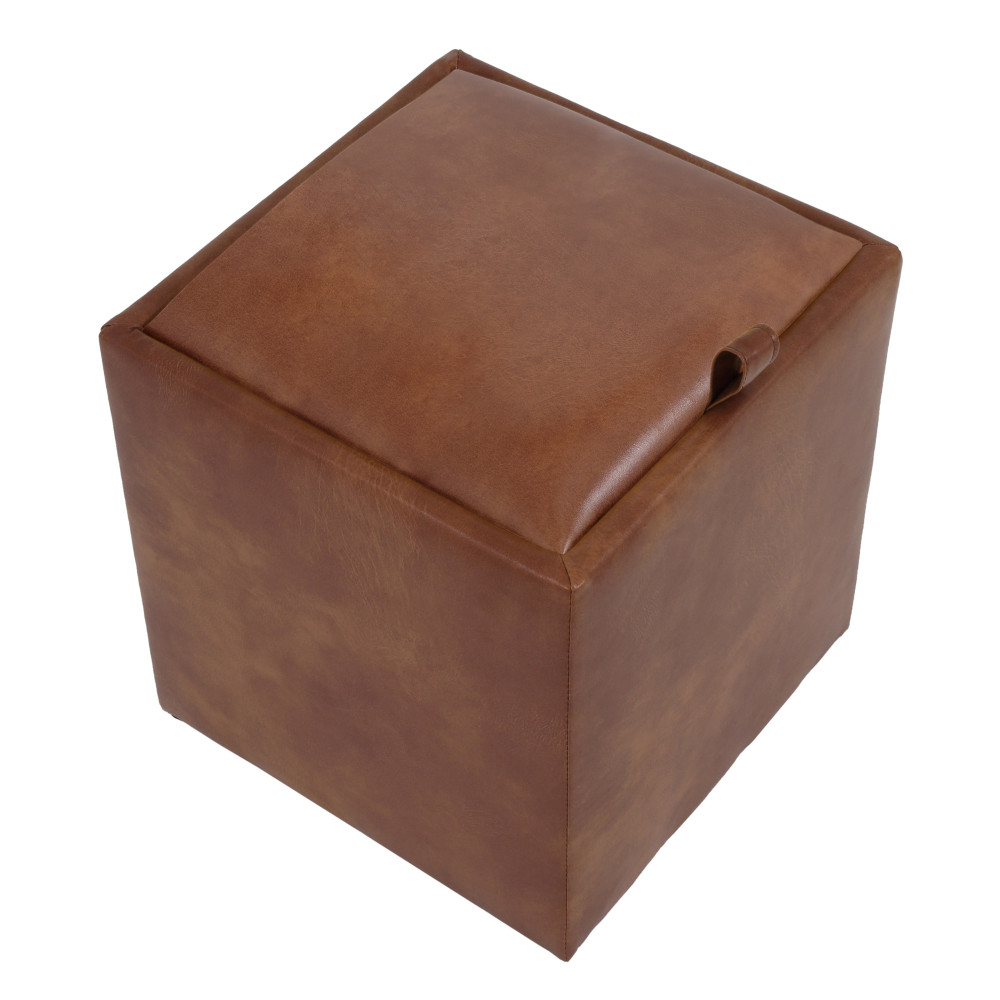 Taburet Box - imitatie piele coniac - 8070 Taburet Box - imitatie piele coniac - 8070