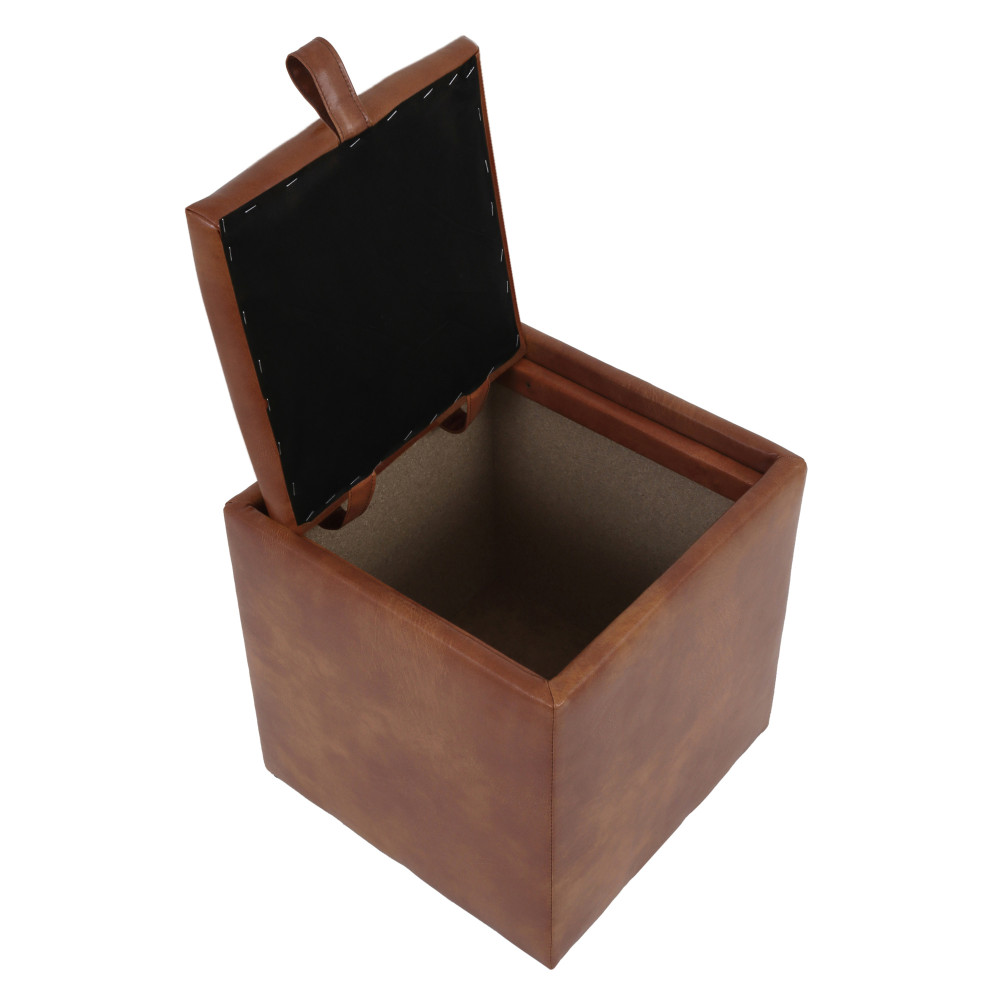 Taburet Box - imitatie piele coniac - 8070 Taburet Box - imitatie piele coniac - 8070