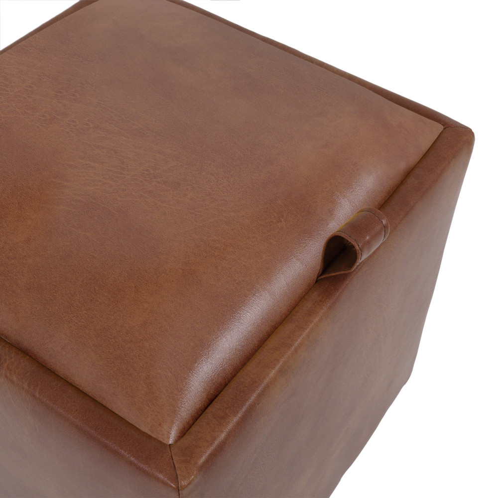 Taburet Box - imitatie piele coniac - 8070 Taburet Box - imitatie piele coniac - 8070