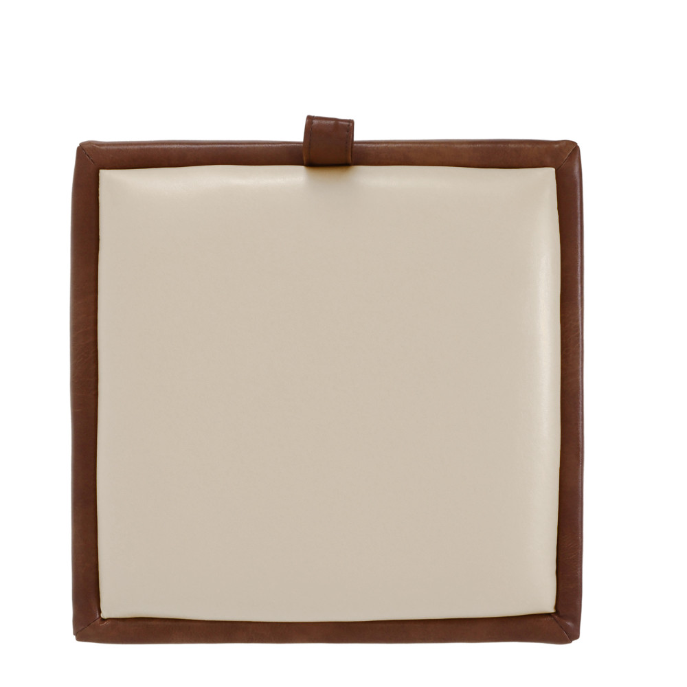 Taburet Box - imitatie piele coniac/crem - 8070/21834 Taburet Box - imitatie piele coniac/crem - 8070/21834