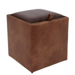 Taburet Box - imitatie piele coniac/maro - 8070/15611