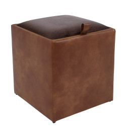 Taburet Box - imitatie piele coniac/maro - 8070/15611 Taburet Box - imitatie piele coniac/maro - 8070/15611