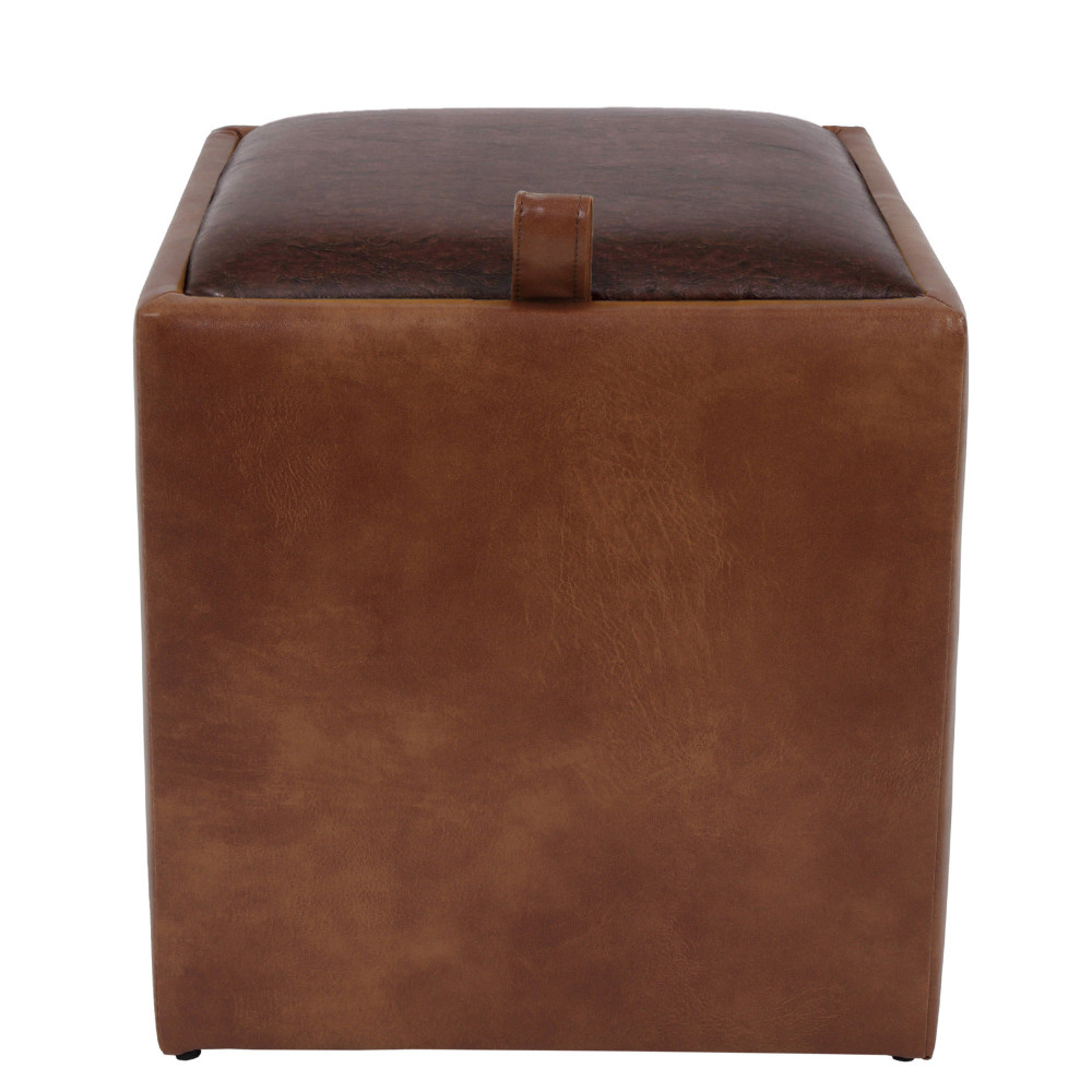 Taburet Box - imitatie piele coniac/maro - 8070/15611 Taburet Box - imitatie piele coniac/maro - 8070/15611