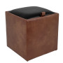 Taburet Box - imitatie piele coniac/negru - 8070/21901 Taburet Box - imitatie piele coniac/negru - 8070/21901
