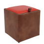 Taburet Box - imitatie piele coniac/rosu - 8070/21900 Taburet Box - imitatie piele coniac/rosu - 8070/21900