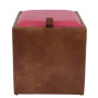Taburet Box - imitatie piele coniac/roz - 8070/21896 Taburet Box - imitatie piele coniac/roz - 8070/21896