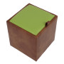 Taburet Box - imitatie piele coniac/verde - 8070/21899