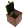 Taburet Box - imitatie piele coniac/verde - 8070/21899