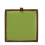 Taburet Box - imitatie piele coniac/verde - 8070/21899