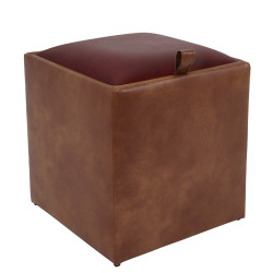 Taburet Box - imitatie piele coniac/bordo - 8070/21902 Taburet Box - imitatie piele coniac/bordo - 8070/21902