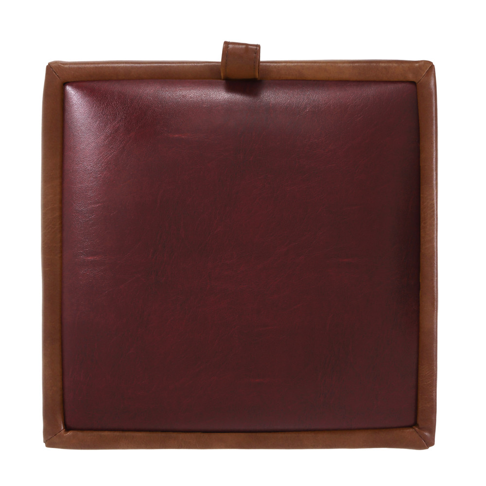 Taburet Box - imitatie piele coniac/bordo - 8070/21902 Taburet Box - imitatie piele coniac/bordo - 8070/21902