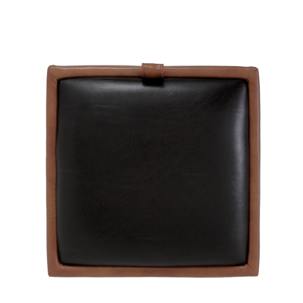 Taburet Box - imitatie piele coniac/wenge - 8070/21835