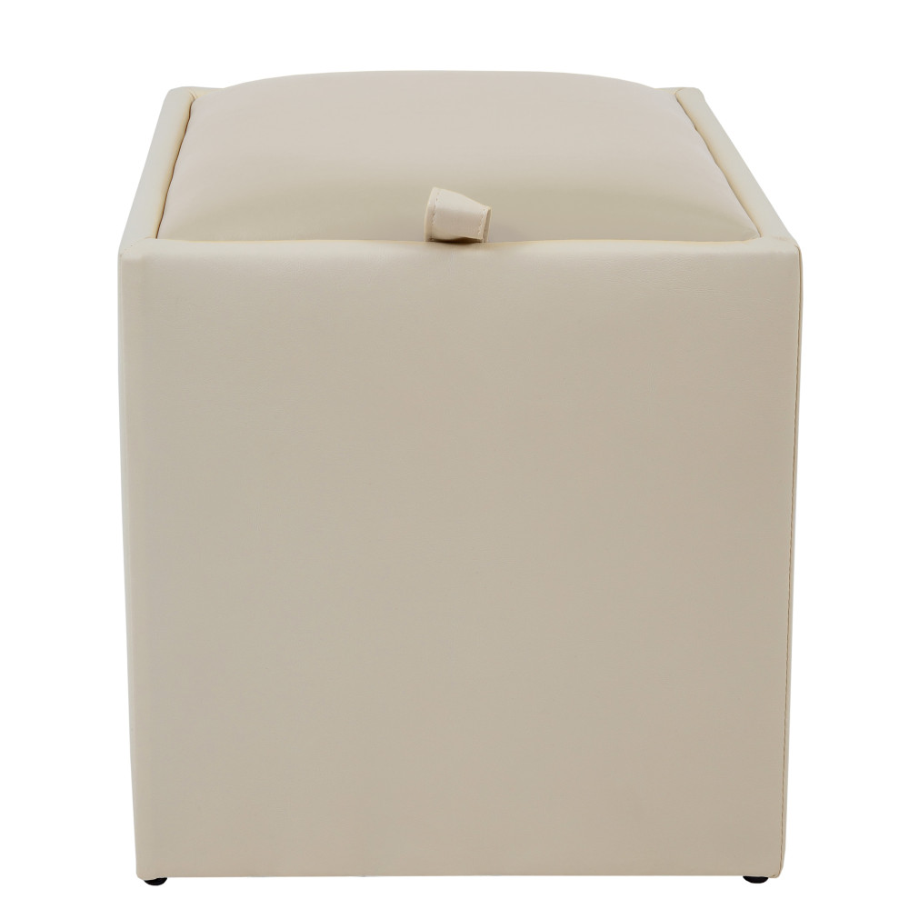 Taburet Box - imitatie piele crem - 21834 Taburet Box - imitatie piele crem - 21834
