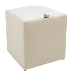 Taburet Box - imitatie piele crem/alb - 21834/21894