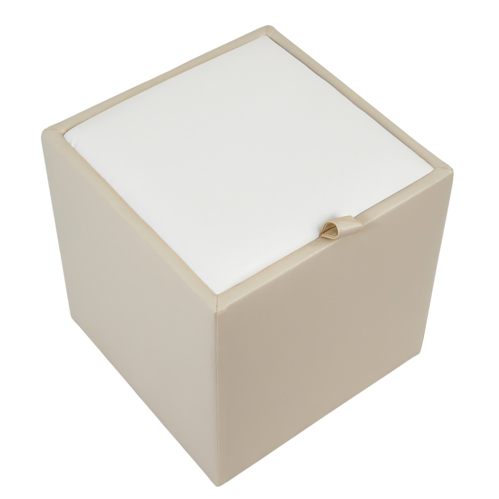 Taburet Box - imitatie piele crem/alb - 21834/21894 Taburet Box - imitatie piele crem/alb - 21834/21894
