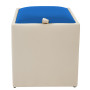 Taburet Box - imitatie piele crem/albastru - 21834/21898 Taburet Box - imitatie piele crem/albastru - 21834/21898