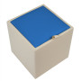 Taburet Box - imitatie piele crem/albastru - 21834/21898 Taburet Box - imitatie piele crem/albastru - 21834/21898