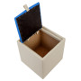 Taburet Box - imitatie piele crem/albastru - 21834/21898 Taburet Box - imitatie piele crem/albastru - 21834/21898