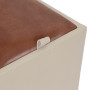 Taburet Box - imitatie piele crem/coniac - 21834/8070 Taburet Box - imitatie piele crem/coniac - 21834/8070