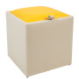Taburet Box - imitatie piele crem/galben - 21834/22168 Taburet Box - imitatie piele crem/galben - 21834/22168