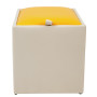 Taburet Box - imitatie piele crem/galben - 21834/22168 Taburet Box - imitatie piele crem/galben - 21834/22168