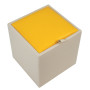 Taburet Box - imitatie piele crem/galben - 21834/22168 Taburet Box - imitatie piele crem/galben - 21834/22168