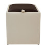 Taburet Box - imitatie piele crem/maro - 21834/15611 Taburet Box - imitatie piele crem/maro - 21834/15611