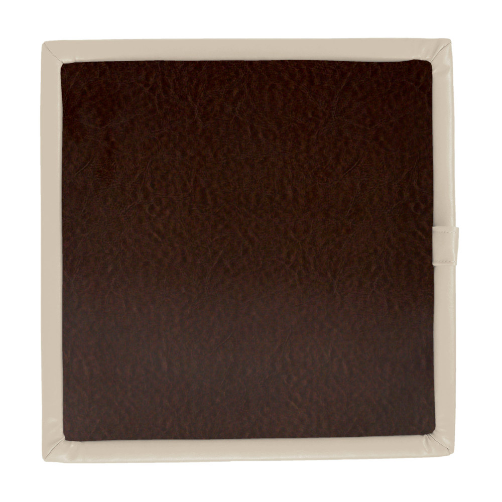 Taburet Box - imitatie piele crem/maro - 21834/15611 Taburet Box - imitatie piele crem/maro - 21834/15611