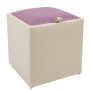 Taburet Box - imitatie piele crem/mov - 21834/21897 Taburet Box - imitatie piele crem/mov - 21834/21897